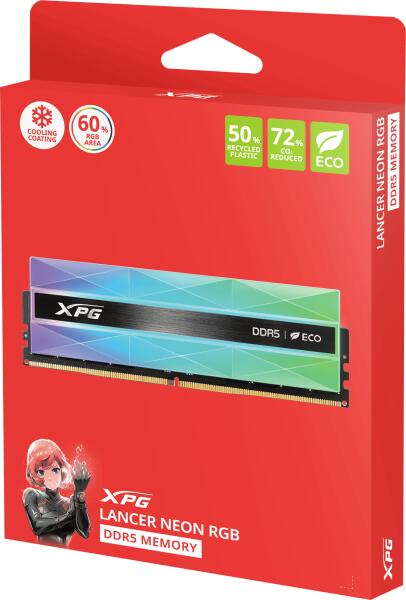 XPG Lancer NEON RGB 32GB (2x16GB) DDR5 6000MHz AX5U6000C3016G-DCLANRSG