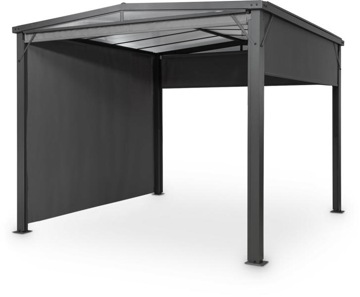 Tonnelle De Jardin Blumfeldt Pantheon Cortina 3x3m - Cadre Aluminium, Toit Réglable Et Panneaux Latéraux, Résistante Aux Intempéries (Beige/Noir)