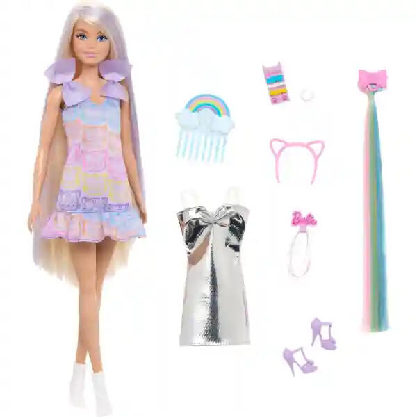 Vásárlás: Mattel Barbie Fun & Fancy fodrászos szőke baba extra hosszú ...