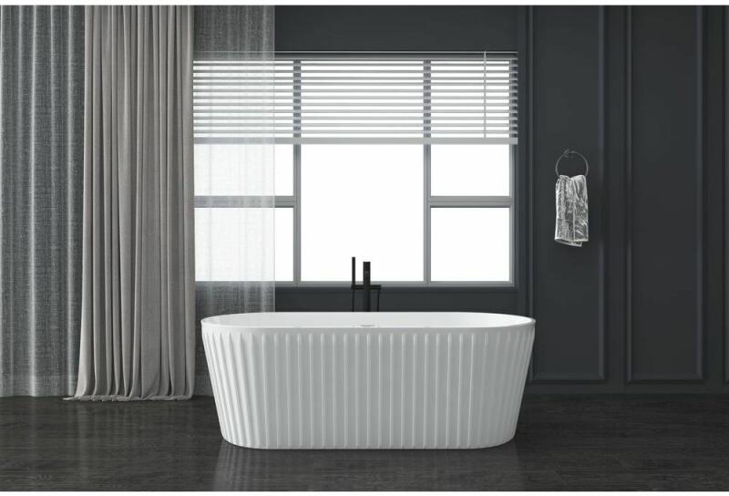 Rune Cada freestanding Rune Esir riflat alb 159x74 cm