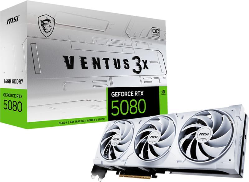 MSI GeForce RTX 5080 VENTUS 3X OC WHITE 16GB GDDR7 256bit (RTX
