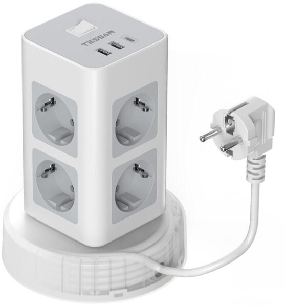 8 Plug + 3 USB 2 m Switch (TPS03RX-DE-C)