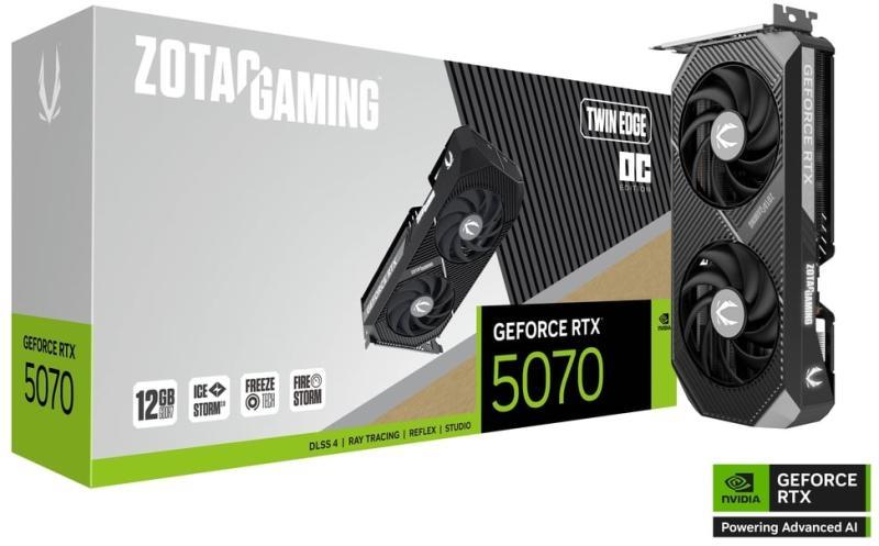 ZOTAC GeForce RTX 5070 Twin Edge OC 12GB GDDR7 192bit (ZT-B50700H