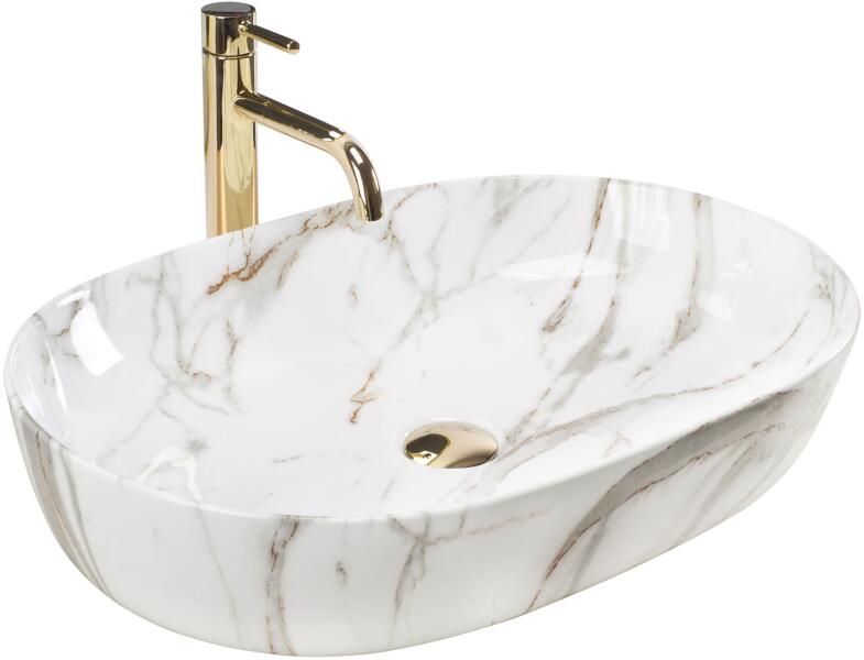Cleo 61 60,5x41 cm shiny white/stone (REA-U9656)