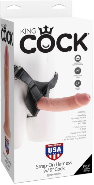 King Cock - Strap on Harness with 9