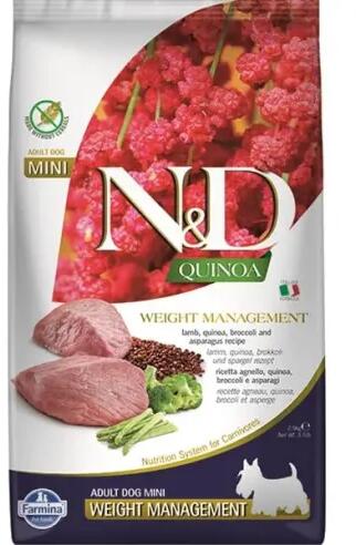 ドッグフード kinokino N&D Quinoa Grain Free Weight Management Mini 2,5 kg (Hrana pentru