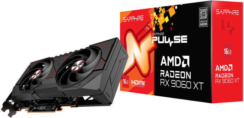 SAPPHIRE Radeon RX 9060 XT Pulse OC 16GB GDDR6 128bit (11350-03