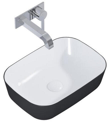 Reni 46x33 cm shiny white/matt black (AR-146111)