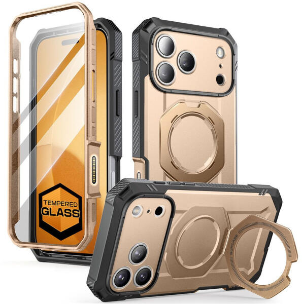SUPCASE UB Grip Apple iPhone 17 Pro Hoesje MagSafe Kickstand Goud