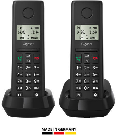 Gigaset AE690 Telefono DECT/Analogico Duo – Colore Antracite – Vivavoce, Rubrica 100 Numeri, ID Chiamante