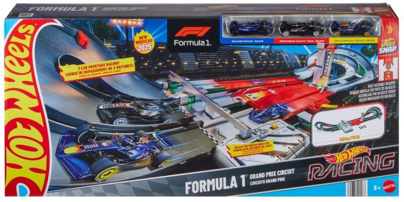 Mattel Set de joaca cu masinute si circuit, Hot Wheels, F1 Grand