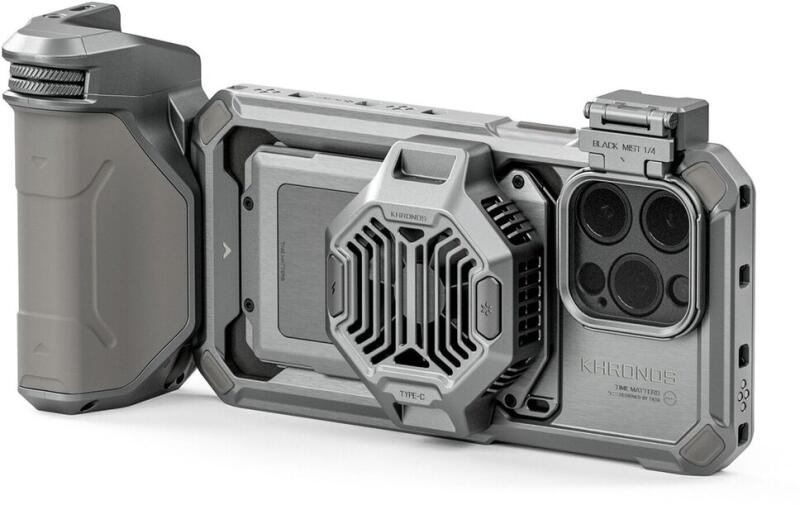 TILTA Khronos Phone Cage For IPhone 15 Pro With Cooling System, Focus PD Handle, Quick Release Filter Tray And Magnetic FSND 0.6/1.2 Filter, Smartphone Case Advanced Kit– Space Gray TK IP15 PC SG