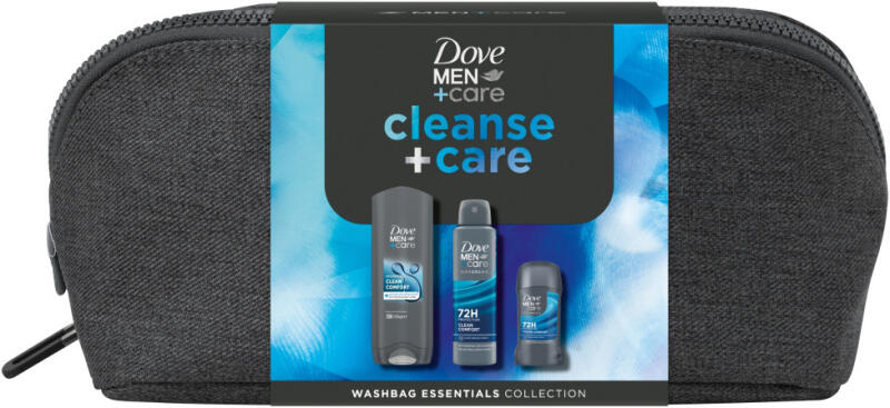 Men+Care Clean Comfort neszesszerrel 450 ml - tusfürdő + dezodor + stift
