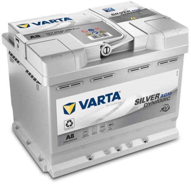 A8 Silver Dynamic AGM 60Ah 680A right+ (560 901 068 J382)