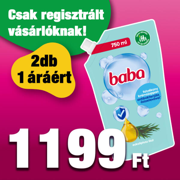 Eukaliptusz folyékony krémszappan utántöltő antibakteriális összetevővel 2x750 ml