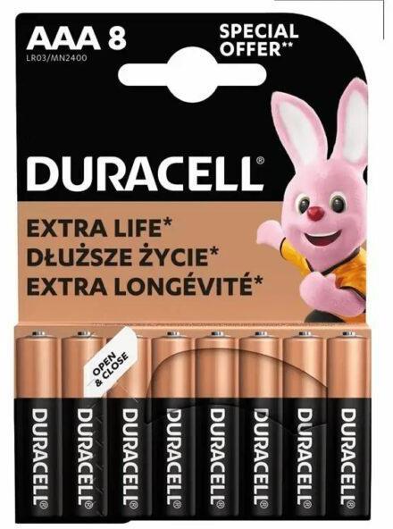 Duracell Set 8 baterie alcaline Duracell Basic R3 AAA 8buc/blister (BAT ...
