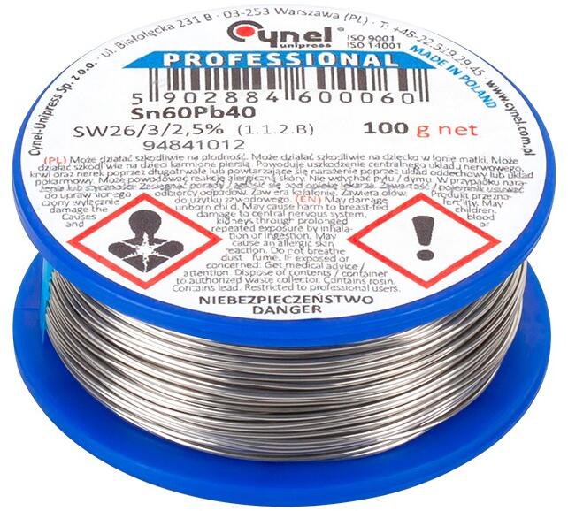 CYNEL Lötzinn Sn60Pb40 – 2,5 Mm / 500 G Dose – LEC-LUT0111-500 – Neu Aus Polen