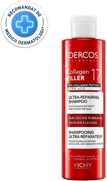 Dercos Collagen 17 Filler ultra-regeneráló sampon 200 ml
