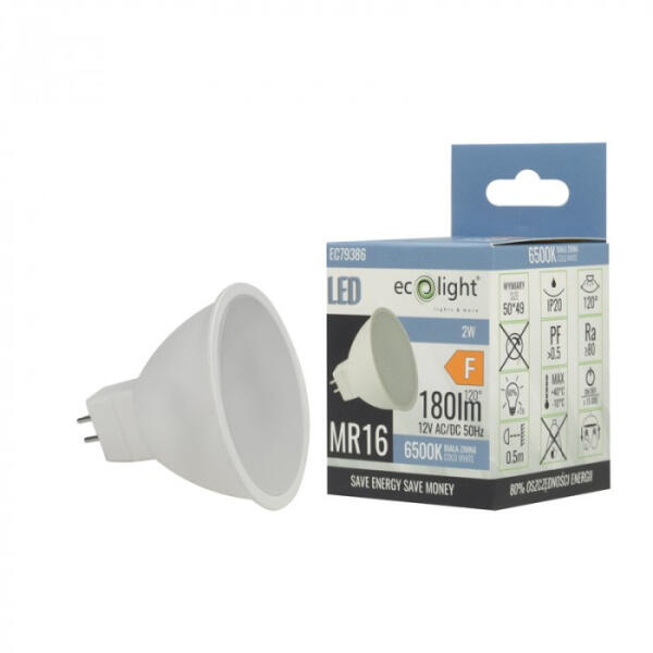 Ecolight Vásárlás: ECOLight LED izzó reflektor MR16 GU5.3 2W 160lm 6500K Hideg ...
