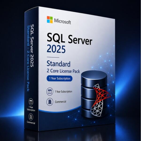 Microsoft SQL Server 2025 Standard 2 Core License Pack Commercial 1 ...