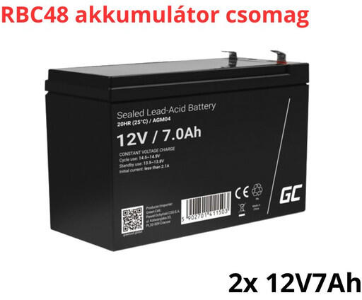 Green Cell Pachet de baterii de înlocuire APC RBC48 (2x 12V 7Ah) (RBC48 ...