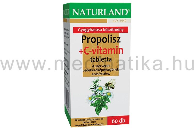 Vásárlás: Naturland Propolisz+C-vitamin tabletta 60 db Táplálékkiegészítő  árak összehasonlítása, Propolisz C vitamin tabletta 60 db boltok