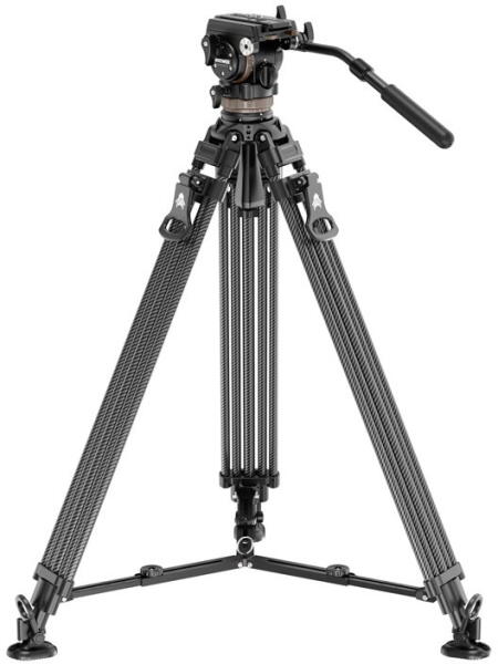 Neewer LL55 Carbon Fiber Video Tripod with Fluid Head & One-Step Lock ...