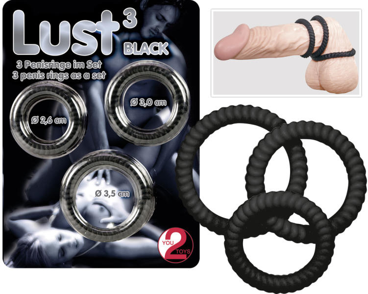 Lust 3 péniszgyűrű trió fekete