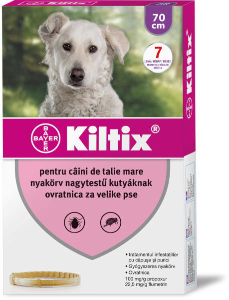 Vásárlás: Bayer Kiltix bolhanyakörv L 70 cm Élősködők elleni készítmény  kutyáknak árak összehasonlítása, KiltixbolhanyakörvL70cm boltok