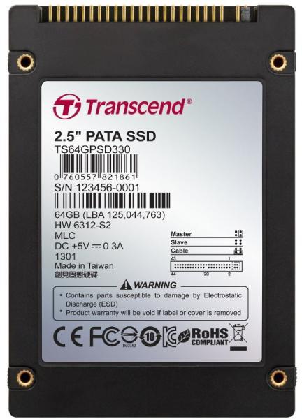 Transcend 64GB 2.5 PATA SSD TS64GPSD330 B&H Photo Video