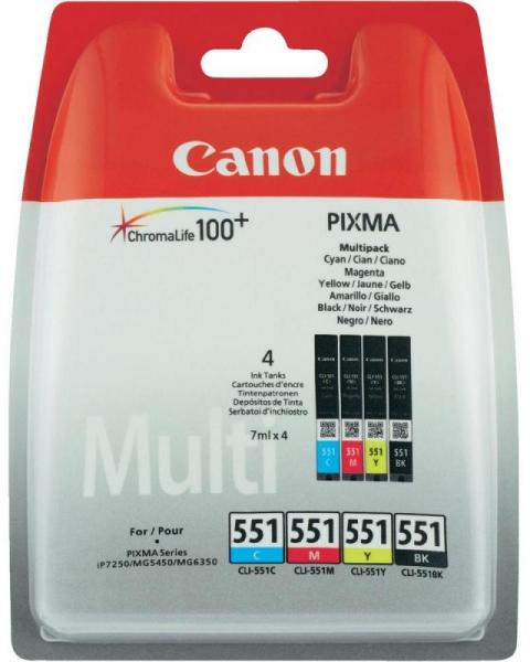 Canon CLI-551 Multipack BK/C/M/Y (BS6509B009AA) vásárlás, olcsó Canon  Toner, festékpatron, festékszalag árak, Canon CLI-551 Multipack BK/C/M/Y  (BS6509B009AA) boltok