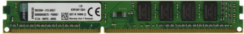 Kingston ValueRAM 4GB DDR3 1600MHz KVR16N11S8/4 (Memorie) - Preturi