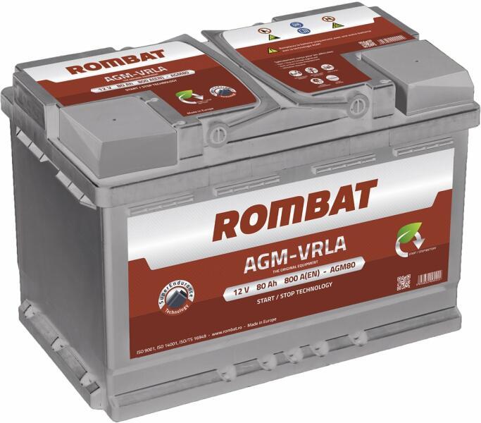 ROMBAT AGM VRLA 80Ah 800A (Acumulator auto) - Preturi