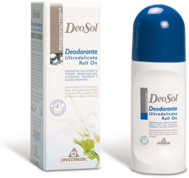 Specchiasol DeoSol Probiotikumos és prebiotikus golyós dezodor 50 ml dezodor  vásárlás, olcsó Specchiasol DeoSol Probiotikumos és prebiotikus golyós  dezodor 50 ml izzadásgátló árak, akciók