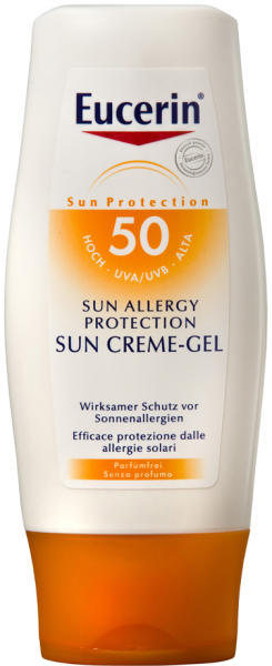 Vásárlás: Eucerin Sun napallergia elleni gél-krém SPF 50 150ml Naptej,  napolaj árak összehasonlítása, Sun napallergia elleni gél krém SPF 50 150  ml boltok