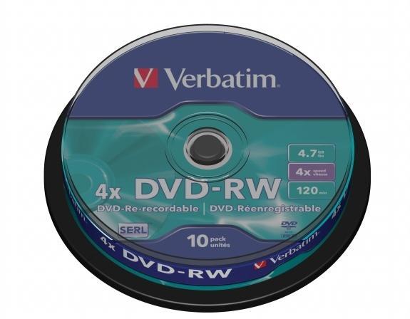 Verbatim DVD-RW 4.7GB 4x - Henger 10db SERL (DVDVU-4B10) írható CD, DVD  vásárlás, olcsó Verbatim DVD-RW 4.7GB 4x - Henger 10db SERL (DVDVU-4B10)  írható DVD, CD árak, akciók