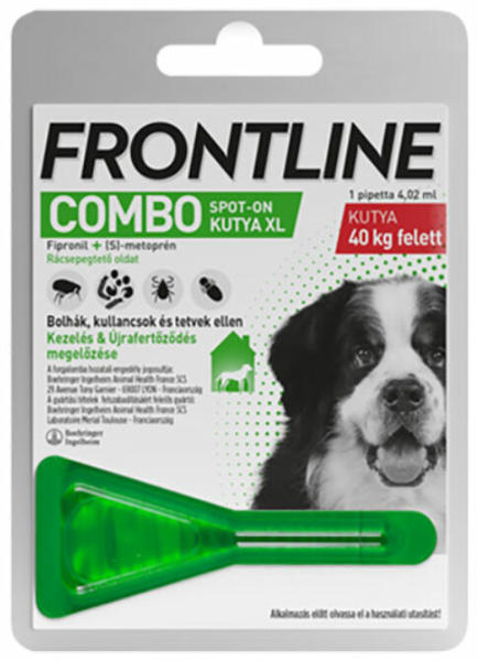 Vásárlás: Frontline Combo Spot On XL 40-60 kg 4,02 ml Élősködők elleni  készítmény kutyáknak árak összehasonlítása, Combo Spot On XL 40 60 kg 4 02  ml boltok
