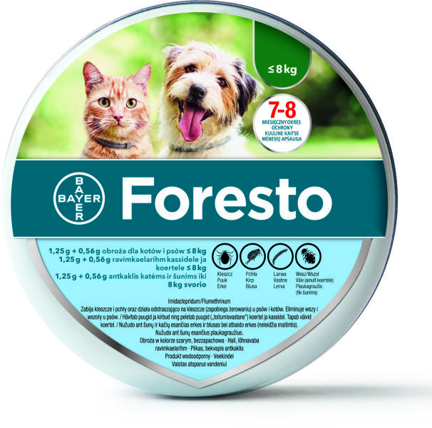 Vásárlás: Bayer Foresto kullancs és bolha elleni nyakörv 38 cm 8 kg-ig  Élősködők elleni készítmény kutyáknak árak összehasonlítása, Foresto  kullancs és bolha elleni nyakörv 38 cm 8 kg ig boltok