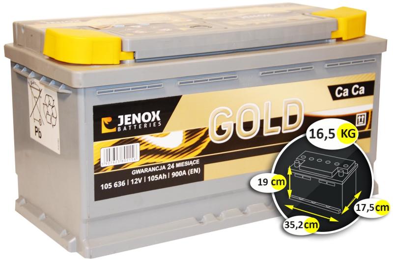 Jenox Gold 12V 105Ah 900A right+ vásárlás, Autó akkumulátor bolt árak,  akciók, autóakku árösszehasonlító
