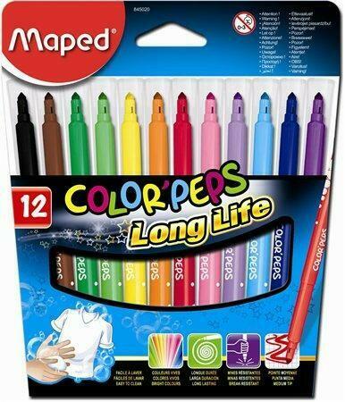 Vásárlás: Maped Color'Peps 1-5mm ruhából könnyen kimosható 12db-os -  különböző szín (IMA845020) Filctoll árak összehasonlítása, Color Peps 1 5  mm ruhából könnyen kimosható 12 db os különböző szín IMA 845020 boltok