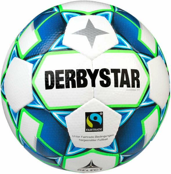 Derbystar Gamma – Pallone Da Calcio Per Giovani E Bambini – Cucito A Mano, PU High-Tech, Peso Ridotto 290-300g, Fairtrade