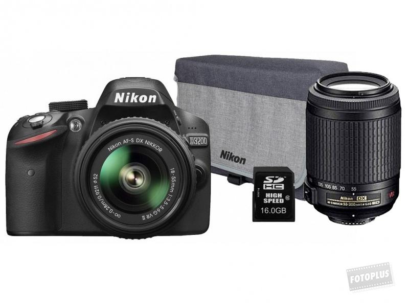 Nikon D3200 + 18-55mm VR II + 55-200mm VR (VBA330K010) - Árukereső.hu