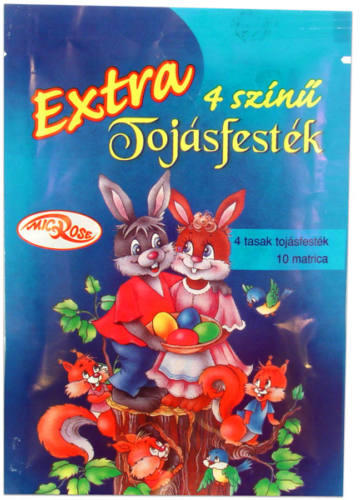 Tasakos tojásfesték - 4 színű + 10 db matrica (502374)