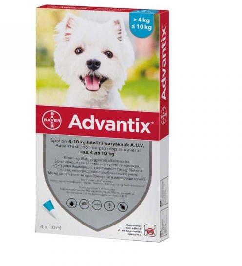 Vásárlás: Bayer Advantix Spot On 4-10 kg 4x1 ml Élősködők elleni készítmény  kutyáknak árak összehasonlítása, Advantix Spot On 4 10 kg 4 x 1 ml boltok