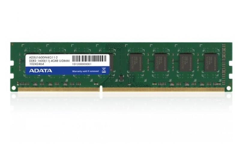 ADATA 4GB DDR3 1600MHz AD3U1600W4G11-B RAM Памети Цени, оферти и мнения,  списък с магазини, евтино ADATA 4GB DDR3 1600MHz AD3U1600W4G11-B
