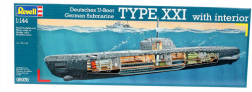 German U-Boot Type XXI with interior 1:144 (05078)