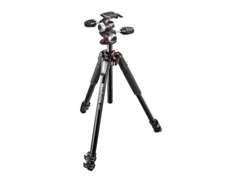 055 kit - alu 3-section horiz. column tripod with 3 Way Head (MK055XPRO3-3W)