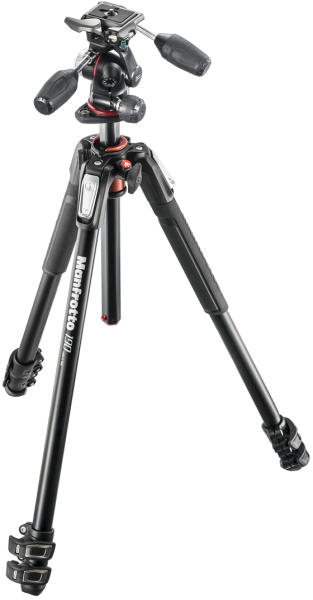 190 kit - alu 3-section horiz. column tripod with 3 way head (MK190XPRO3-3W)