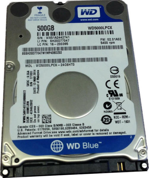Western Digital WD Blue 2.5 500GB 5400rpm 16MB SATA3 (WD5000LPCX