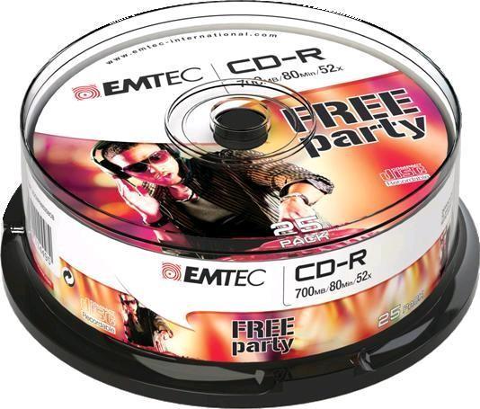 Emtec CD-R 700MB 52x - henger 25db írható CD, DVD vásárlás, olcsó Emtec CD-R  700MB 52x - henger 25db írható DVD, CD árak, akciók